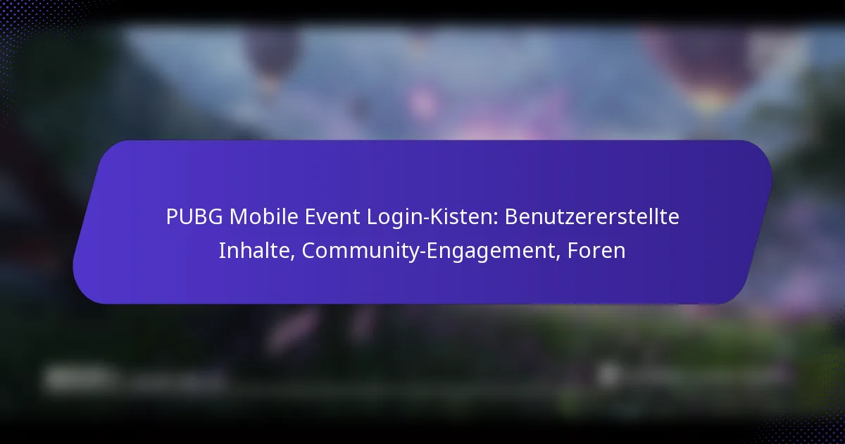 PUBG Mobile Event Login-Kisten: Benutzererstellte Inhalte, Community-Engagement, Foren