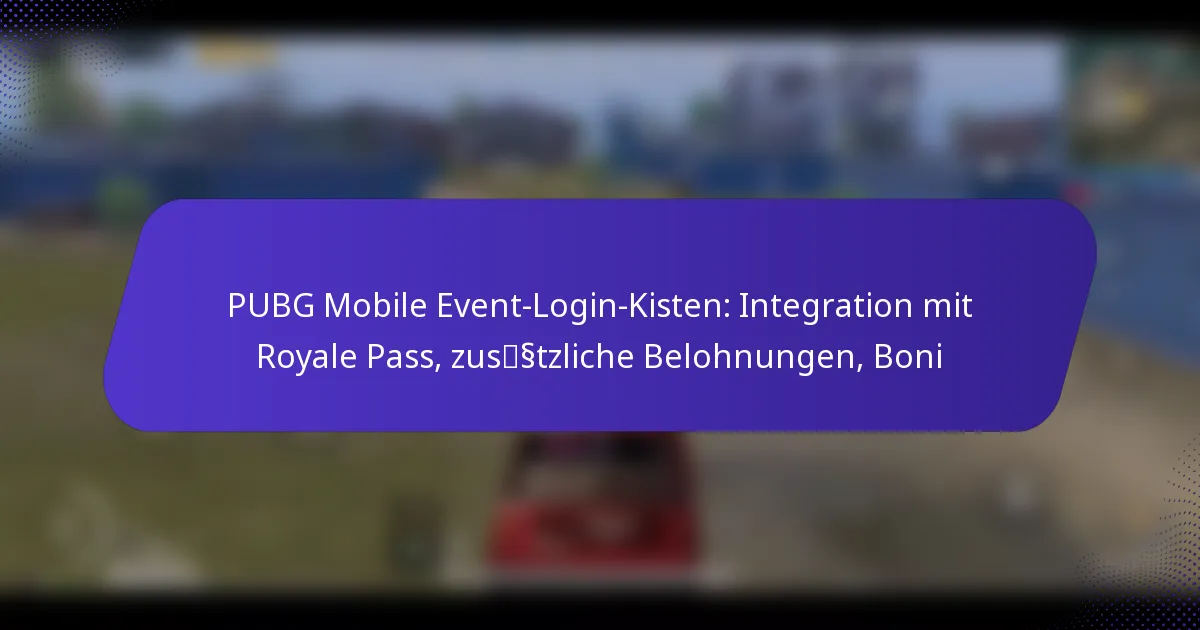 PUBG Mobile Event-Login-Kisten: Integration mit Royale Pass, zusätzliche Belohnungen, Boni