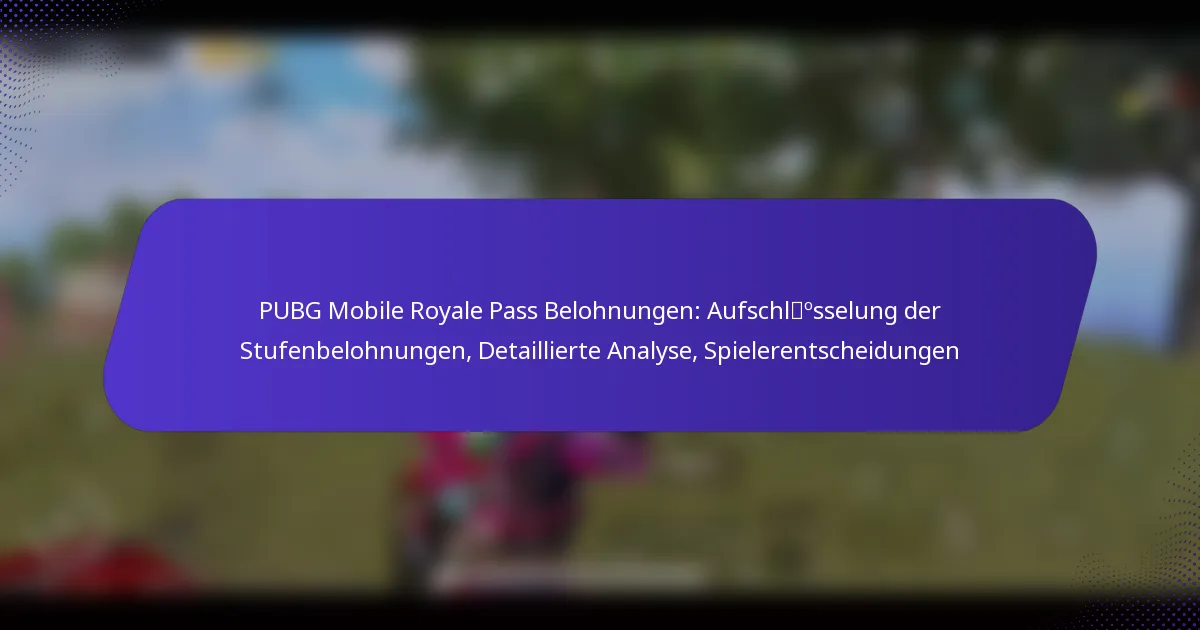 PUBG Mobile Royale Pass Belohnungen: Aufschlüsselung der Stufenbelohnungen, Detaillierte Analyse, Spielerentscheidungen