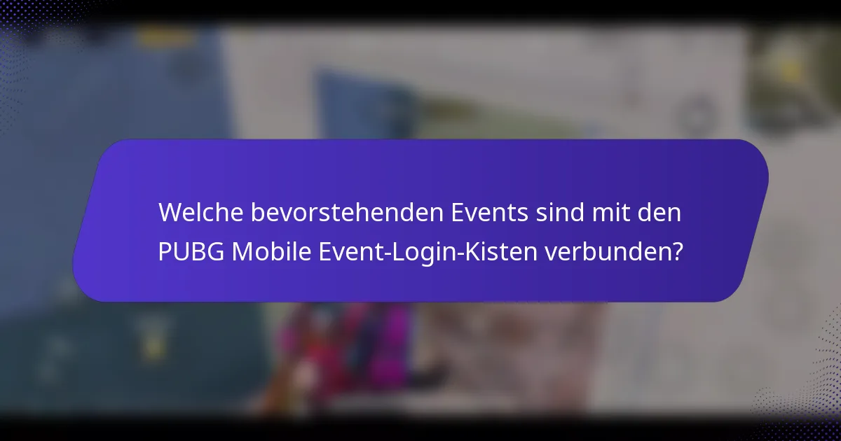Welche bevorstehenden Events sind mit den PUBG Mobile Event-Login-Kisten verbunden?