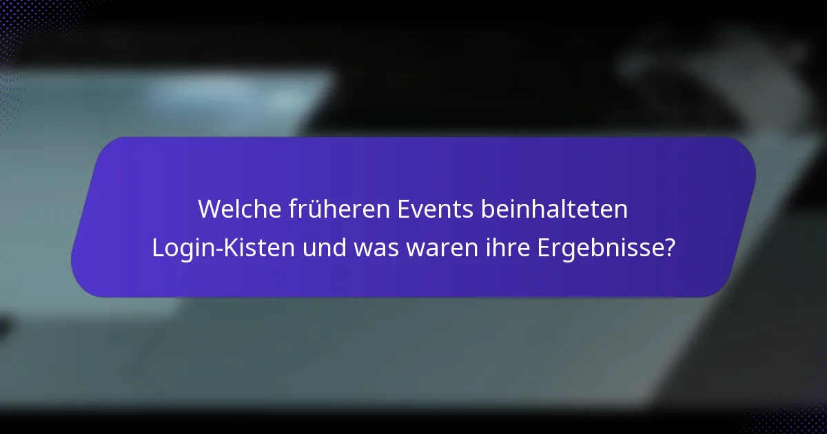 Welche früheren Events beinhalteten Login-Kisten und was waren ihre Ergebnisse?